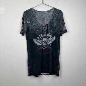 Vintage Y2K Affliction Vintage Skull T-Shirt - Distressed